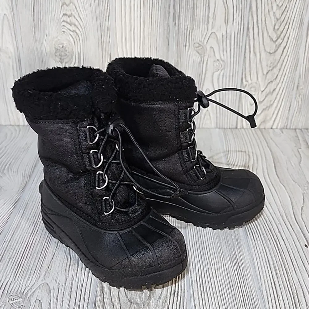Sorel Cumberland Black Waterproof Boots Childrens Size 12 NEW